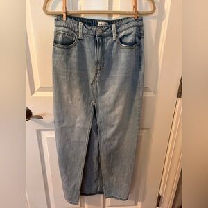Sneak Peek Light Blue long denim skirt